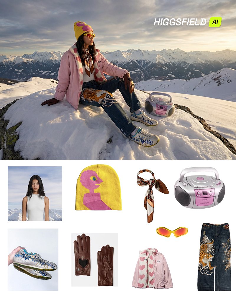 Winter fashion mountain portrait — GPT-4o Image