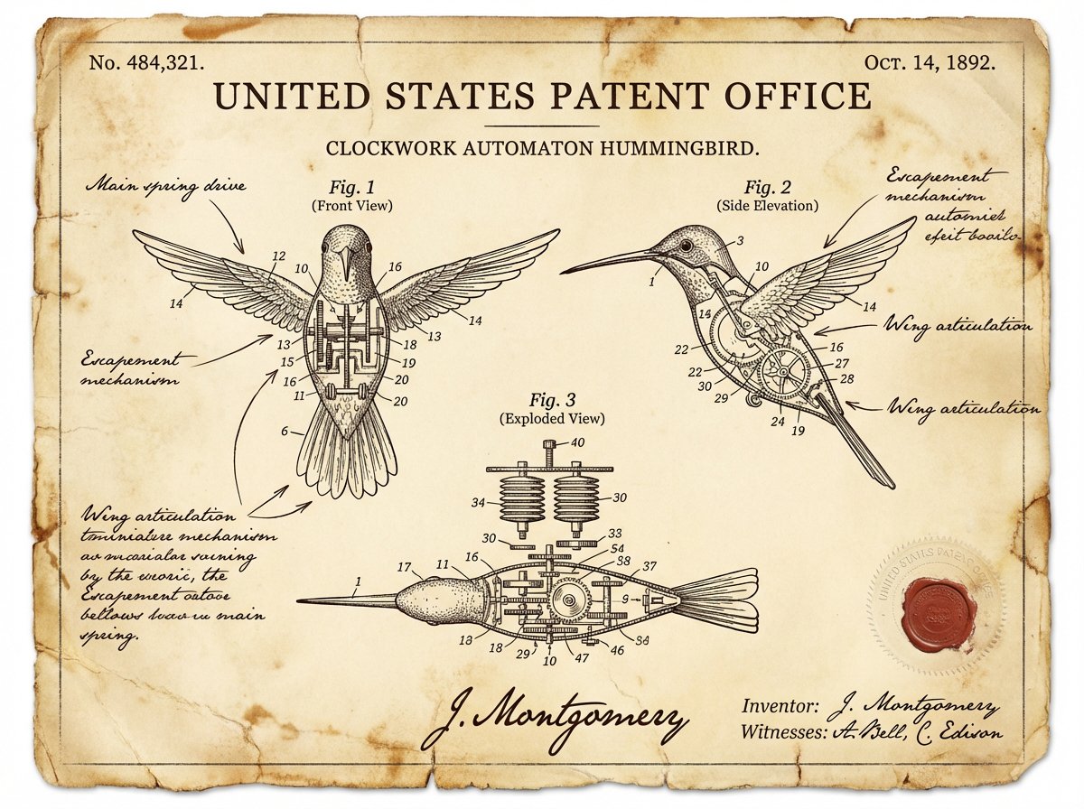 Vintage patent document — Nano Banana 2