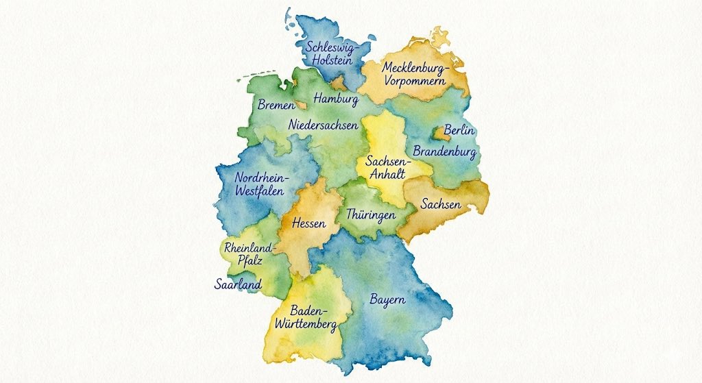 Watercolor map of Germany — Nano Banana 2